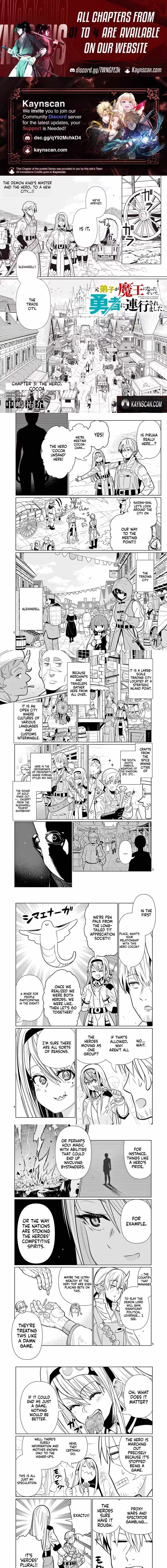 Moto Deshi ga Maou ni Natta Sei de, Yuusha ni Renkou saremashita. Ch.3 p1
