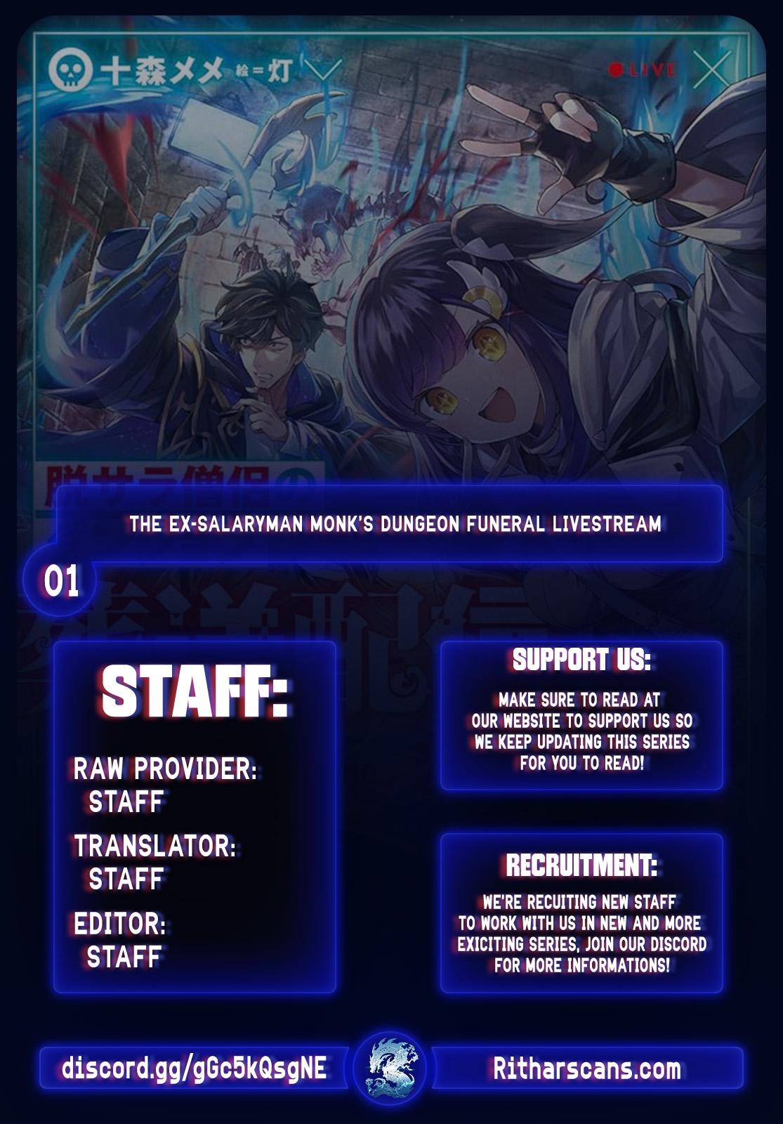 The Ex-Salaryman Monk’s Dungeon Funeral Livestream Ch.1 p1