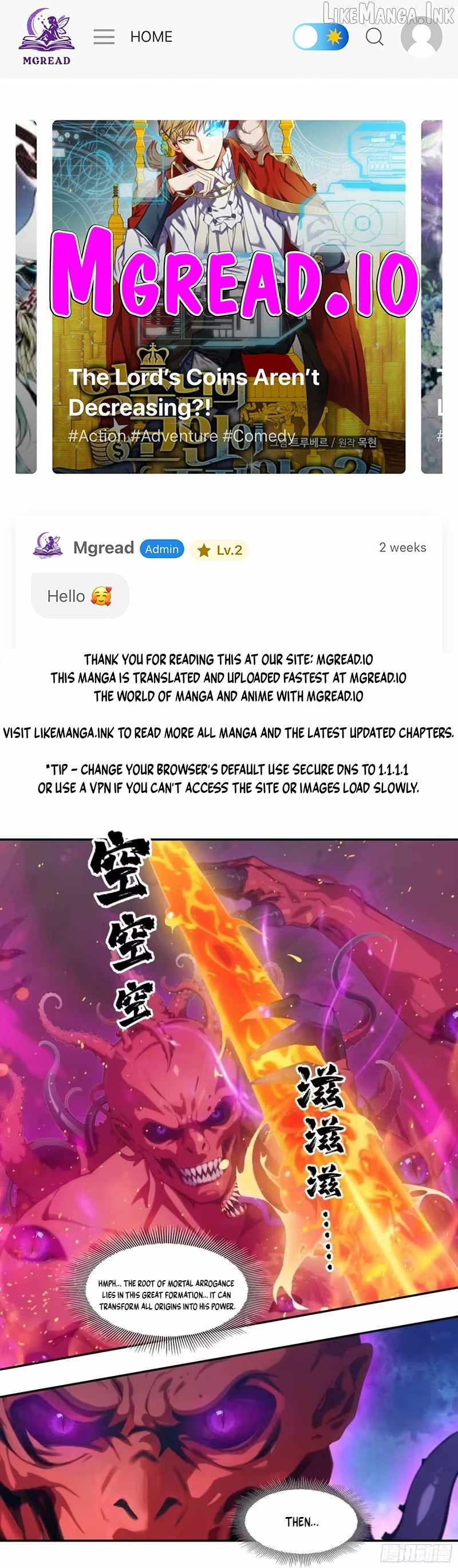 The Evil God Descends, I Own Great Hell Ch.120 p1