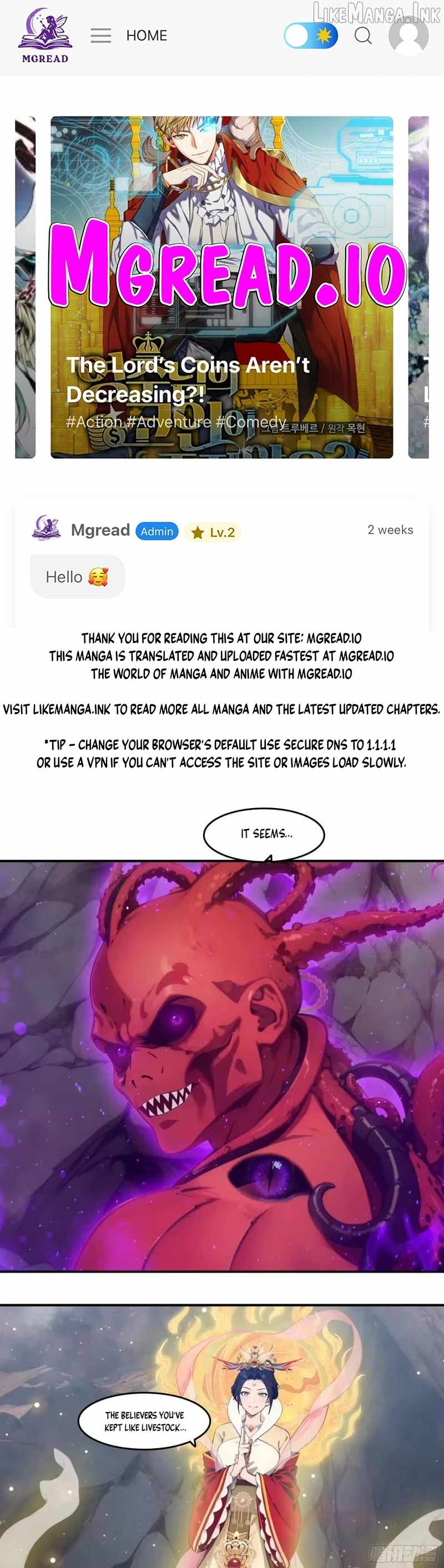 The Evil God Descends, I Own Great Hell Ch.121 p1